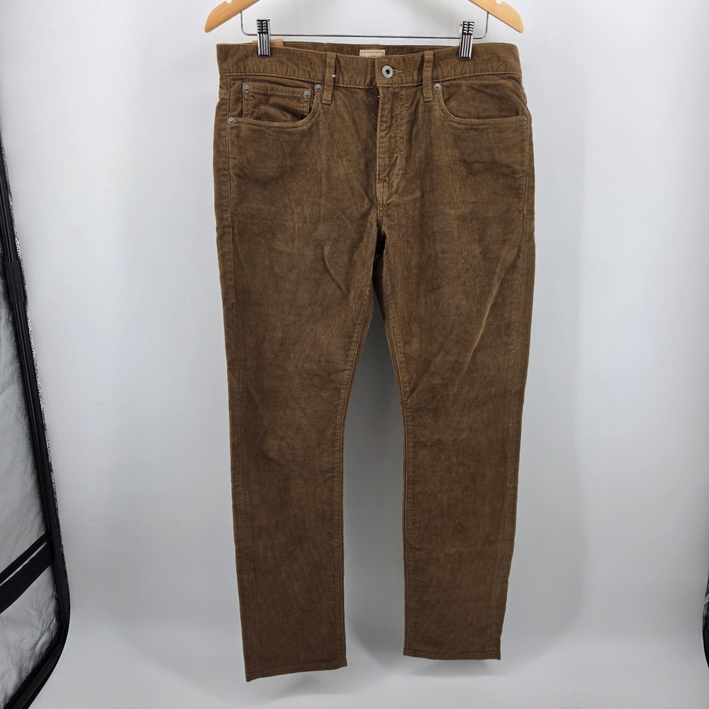J.Crew 250 Slim Tapered Stretch Corduroy Pants Brown 34x30 NWT